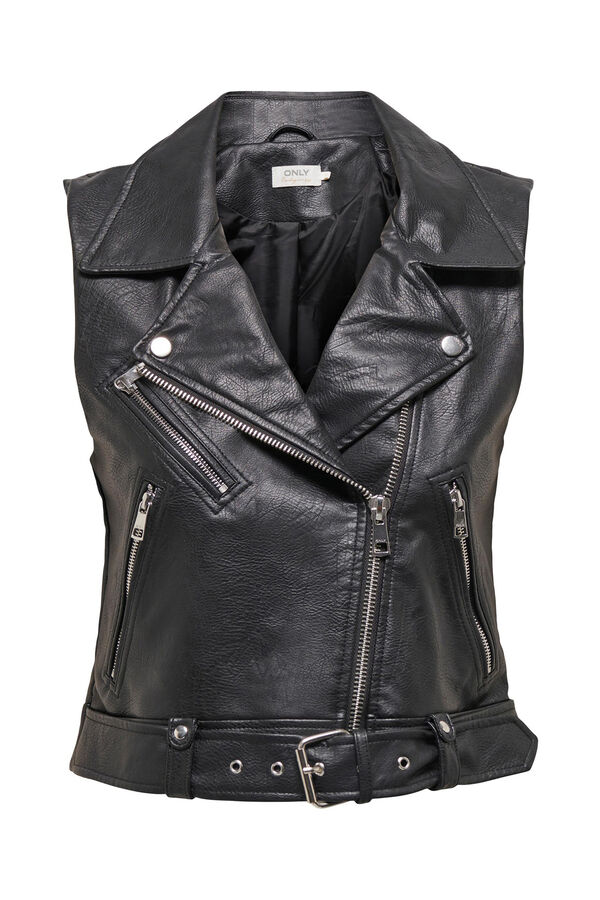 Springfield Faux leather gilet black
