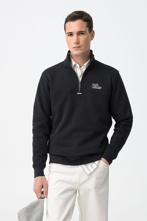 Tiffosi Sweatshirt com fecho-&eacute;clair azul