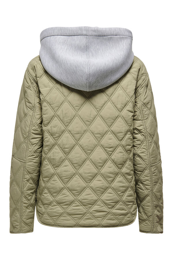 Only Quilted jacket with hood printed