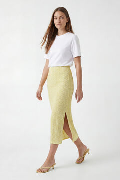Pieces Falda midi estampada