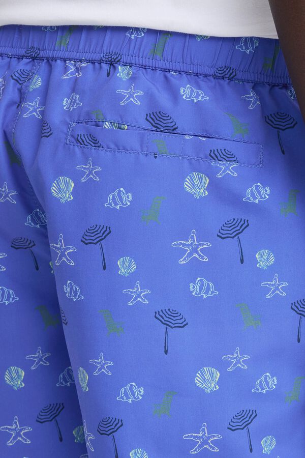 Blend Traje de ba&ntilde;o estampado azul