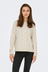 JDY Jersey cuello redondo blanco