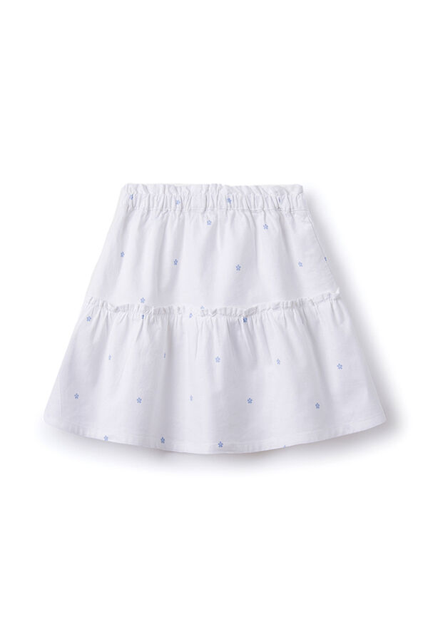 Springfield Girls' blue floral skirt white