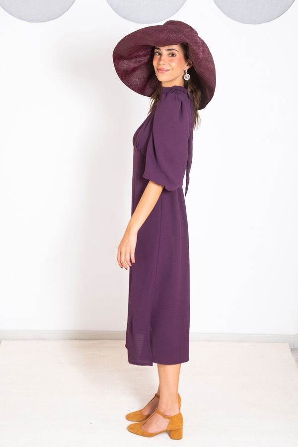 Cul Sac Puffed sleeve midi dress pink