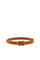 Springfield 100% leather belt with woven detail. Double oval metal buckle. brown
