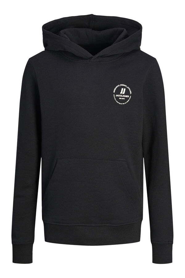 Jack & Jones Junior Fleece hood sweatshirt  Crna
