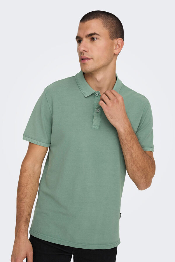 Springfield Klassisches Piqué-Poloshirt grün