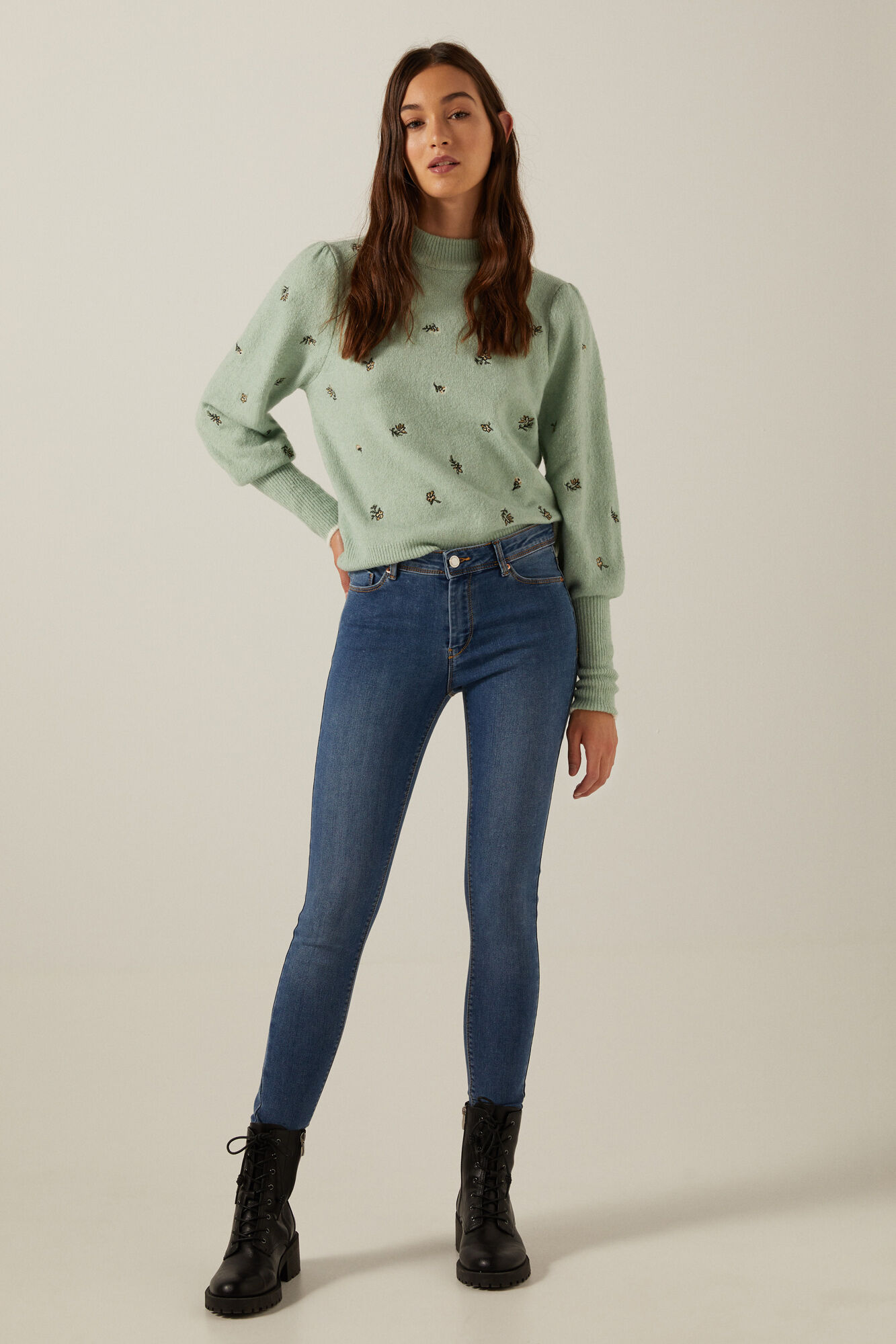 Jeans jegging lavagem sustentável | Calças de ganga para mulher | SPF