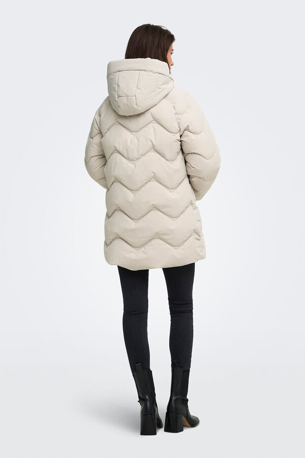 JDY Puffer long coat grey
