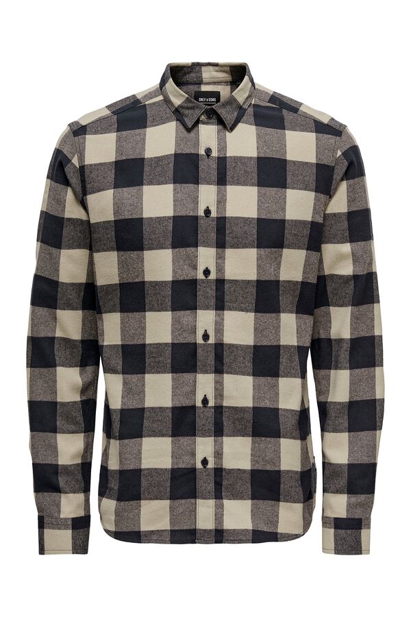Only & Sons Men's long sleeve sleeved checkered shirt blue