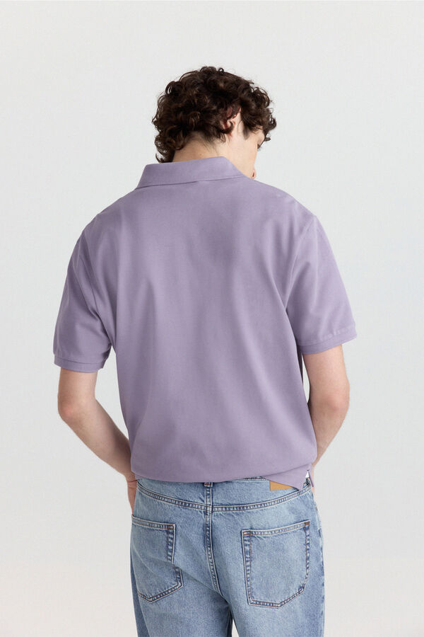 Springfield Piqu&eacute; basic regular fit polo shirt pink