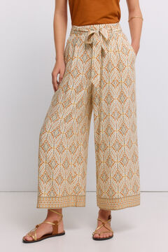 Springfield Pantal&oacute;n fluido estampado cintur&oacute;n