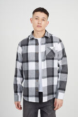 Brave Soul Camisa xadrez cinzento