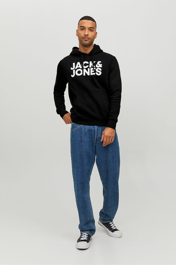 Jack & Jones Sudadera logo capucha negro