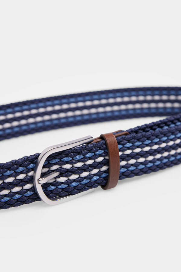 Springfield Stripes braided belt tamno plava