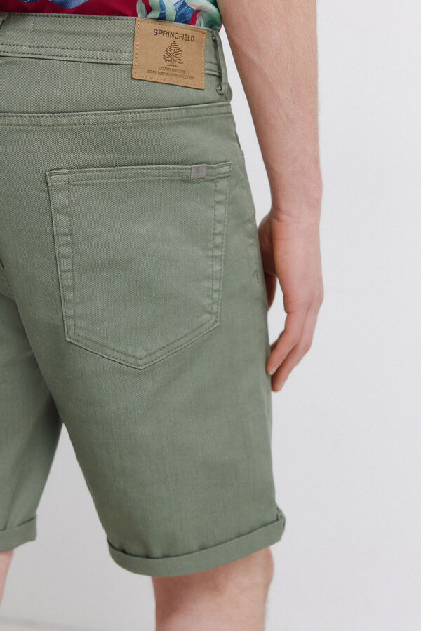 Springfield Washed 5-pocket slim fit Bermuda shorts green