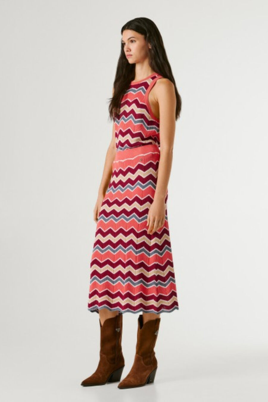 Falda larga de punto