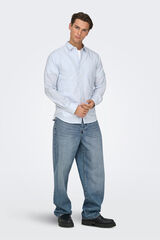 Only & Sons Oxford slim fit shirt blue