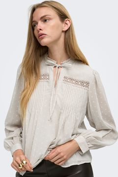 Only Blusa de plumeti manga larga