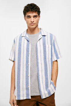 Springfield Striped linen shirt bluish
