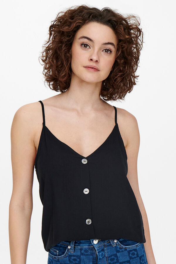 Only Camiseta regular fit tirantes negro