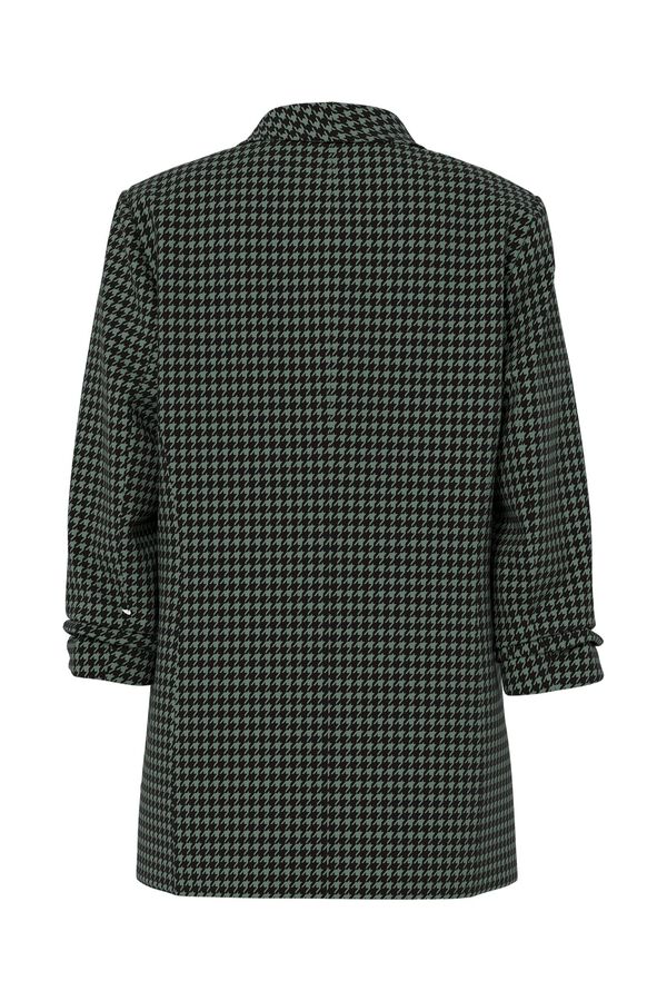 Pieces Printed three-quarter sleeve blazer green