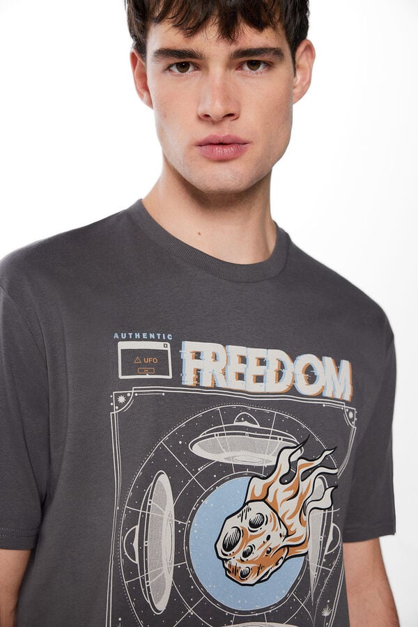 Springfield Camiseta freedom gris oscuro