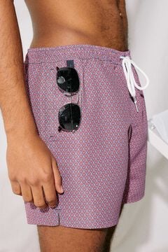 Springfield Micro-print swim shorts with zipped pocket color