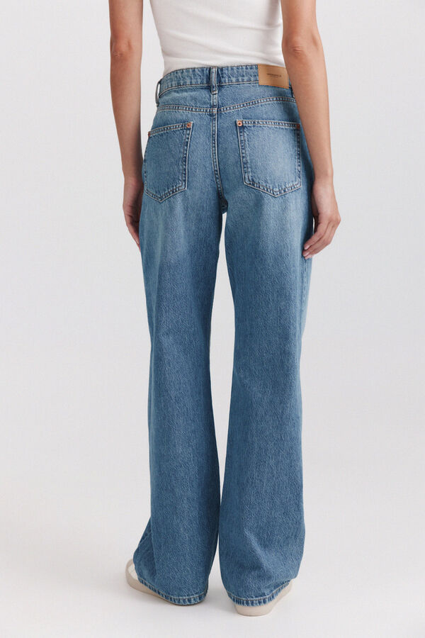 Springfield Wide leg mid-rise jeans blue