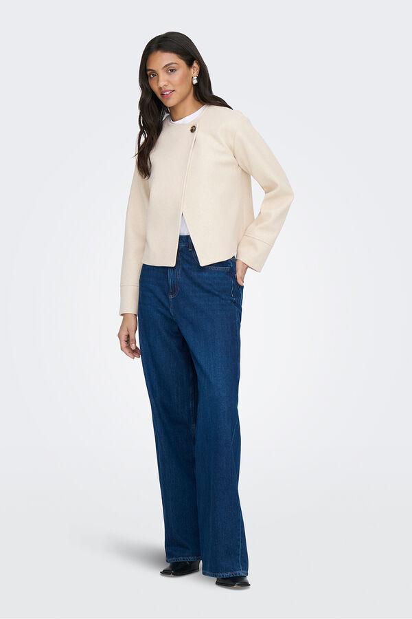 JDY Kurzer Stoffmantel Grau