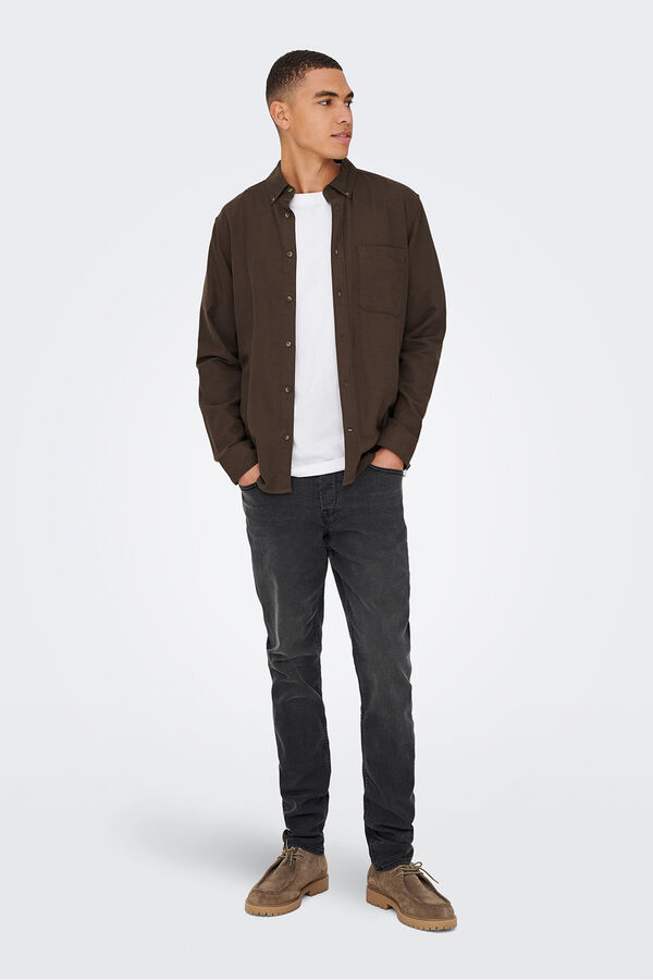 Selected Homme SLHSLIMNEW MARK LS B NOOS - Camisa - Mood Indigo/geo