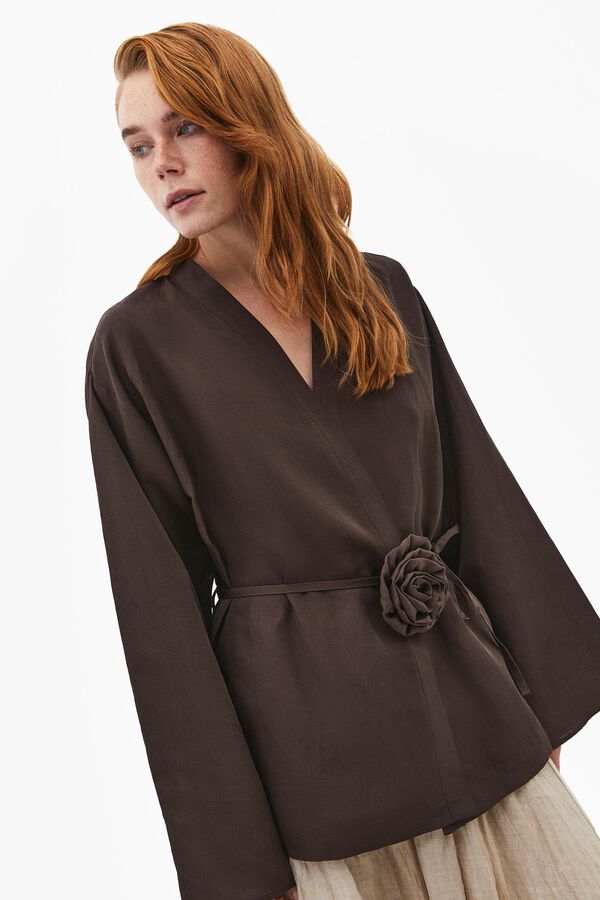 Oxxo Blusa kimono marr&oacute;n