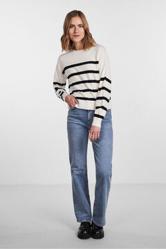 Pieces Striped round neck jumper