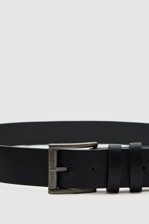 Springfield Men's black smart faux leather belt black