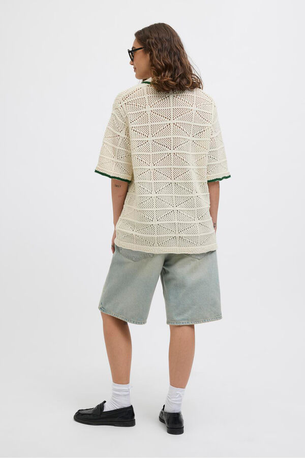 Jack & Jones crochet cardigan  white