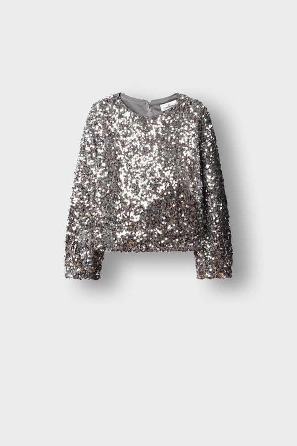 Springfield Kids Girls' sequin blouse grey