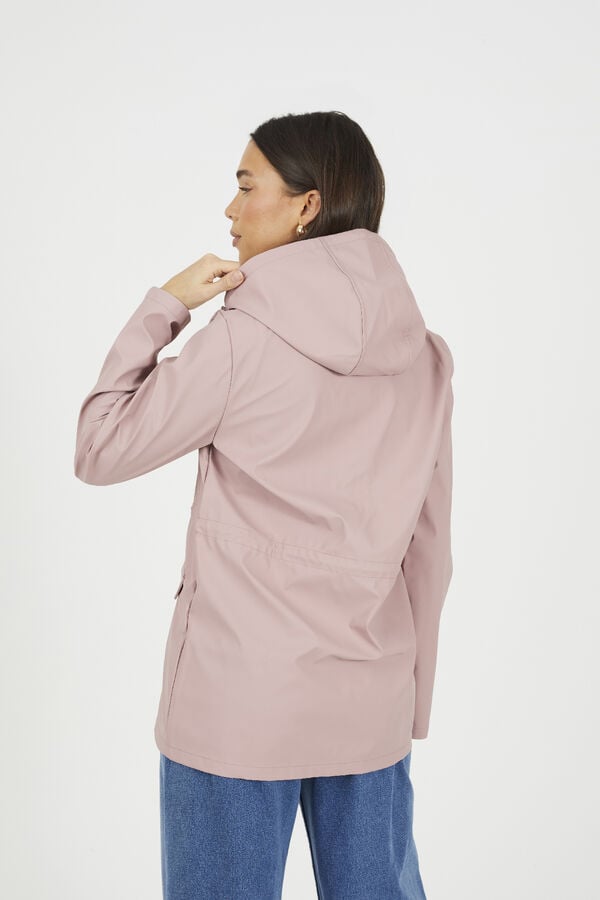 Brave Soul Gummierter Regenmantel Rosa