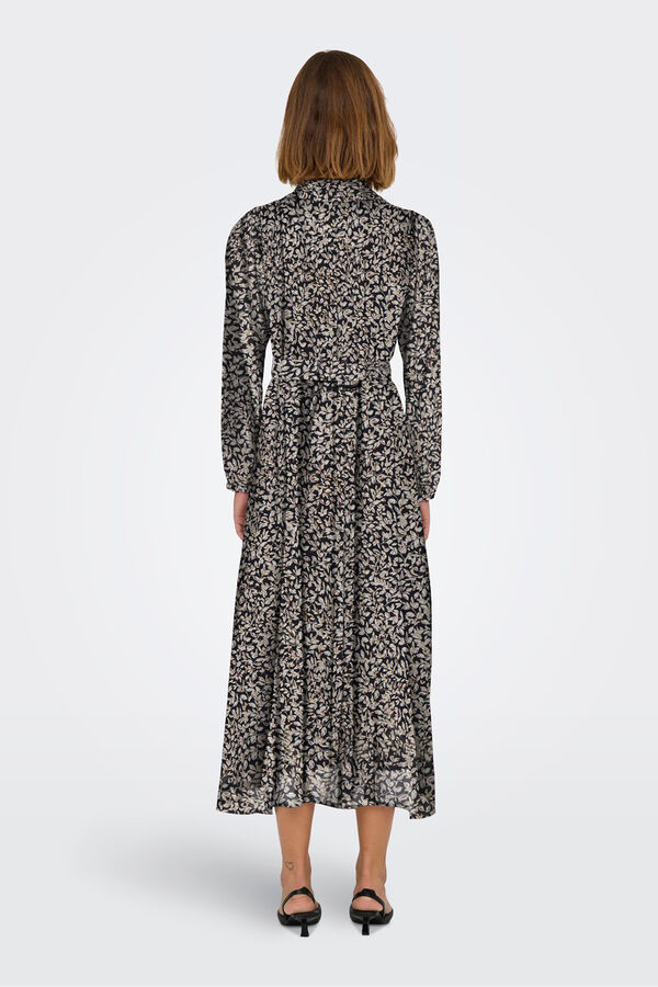 Only Vestido largo camisero de gasa estampado