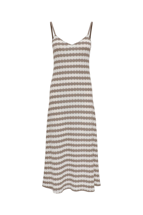Only Vestido midi de rayas marfil