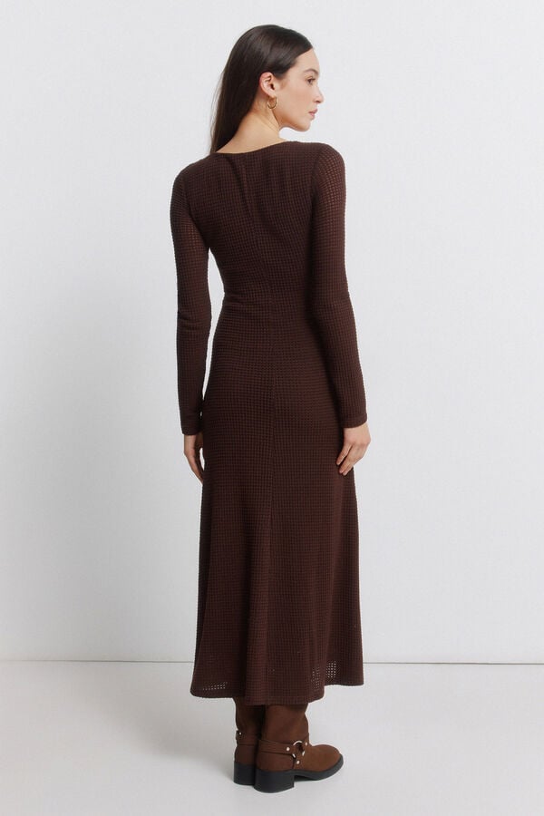 Springfield Robe midi à décolleté perle nude