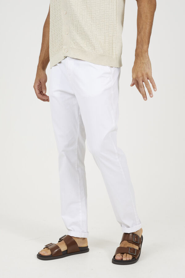 Brave Soul Pantal&oacute;n chino con 3 bolsillos blanco