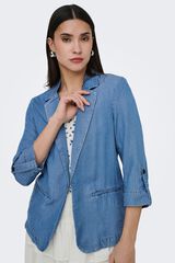 Only Offener Tencel-Blazer Blau