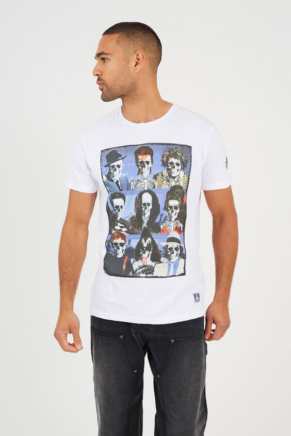 Brave Soul Short sleeve skull T-shirt white