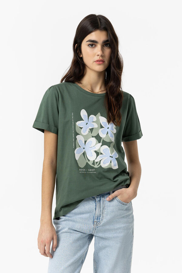 Springfield T-shirt with back print zelena