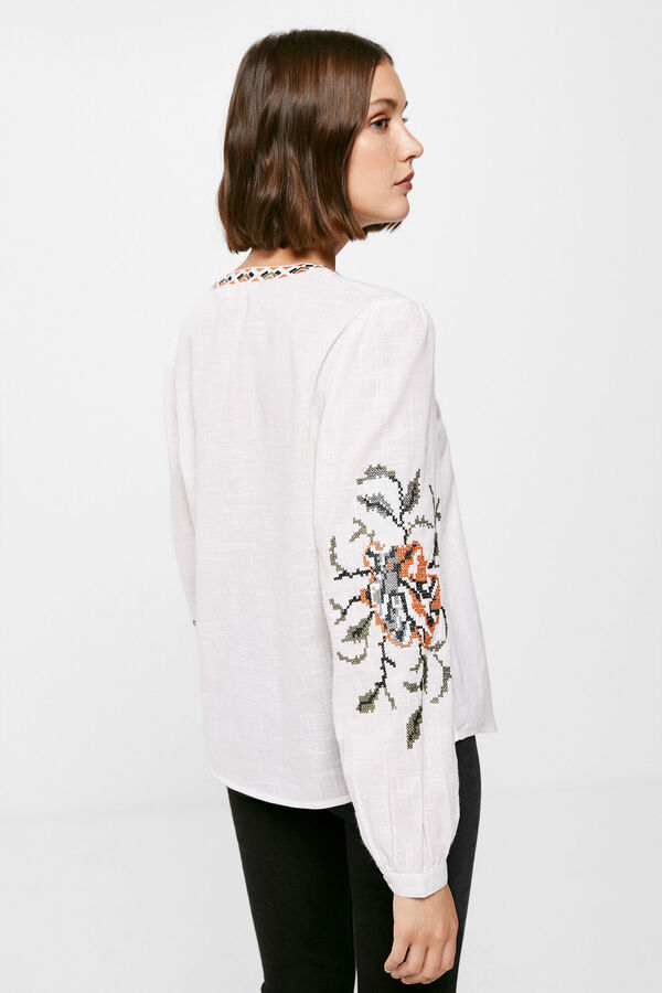 Springfield Ethnic embroidery blouse bež