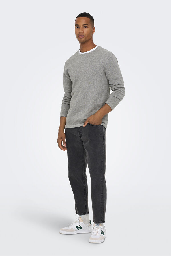 Only & Sons Rundhals-Sweatshirt Grau