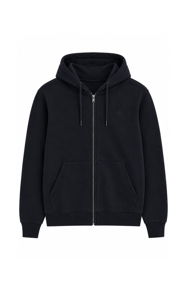 Springfield Basic open hooded sweatshirt blue