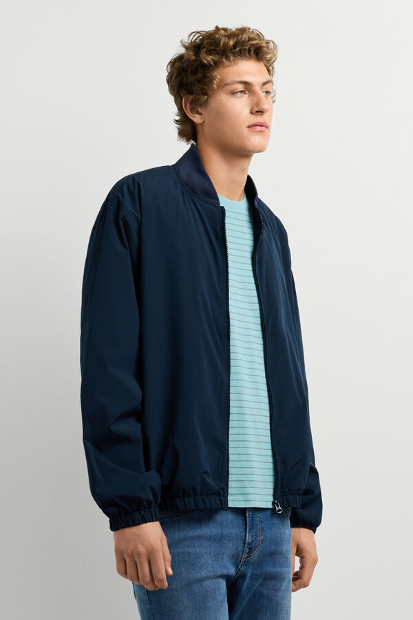 Pepe Jeans Bomber jacket with piping blue