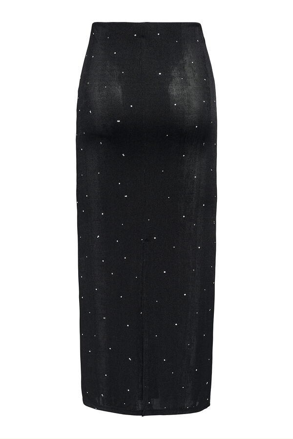 JDY Falda larga brillantes negro