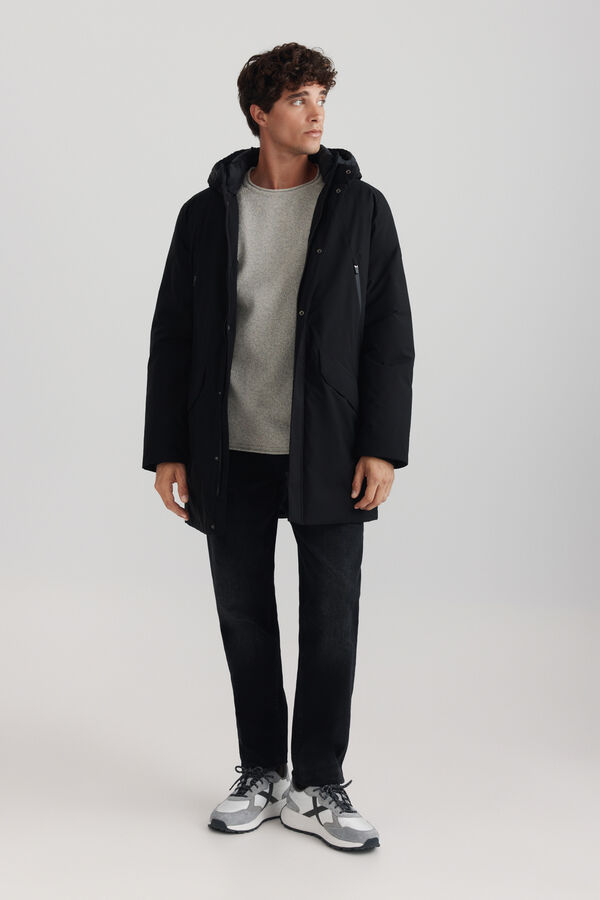 Springfield Plain twisted funnel neck jumper grey